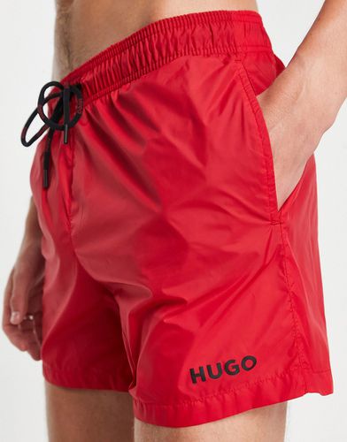 HUGO - Haiti - Pantaloncini da bagno rossi con logo-Rosso - HUGO Bodywear - Modalova