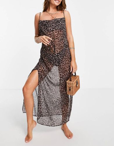 X NA-KD - Vestito da mare midi trasparente con stampa leopardata-Multicolore - Hunkemoller - Modalova