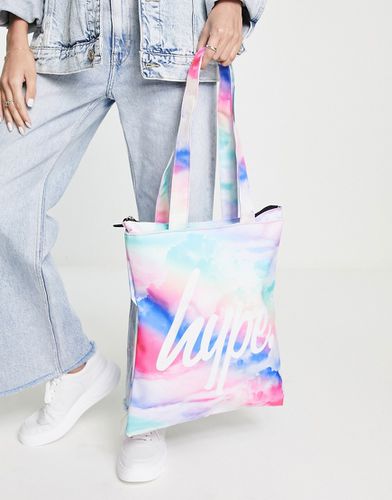 Maxi borsa multicolore con nuvole arcobaleno - Hype - Modalova