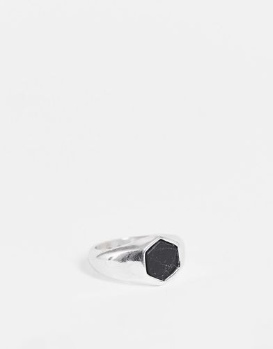 Syndicate - Anello chevalier argento con pietra - Icon Brand - Modalova