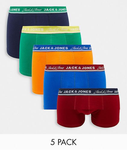 Confezione da 5 boxer aderenti multicolore con borsa da viaggio - Jack & Jones - Modalova