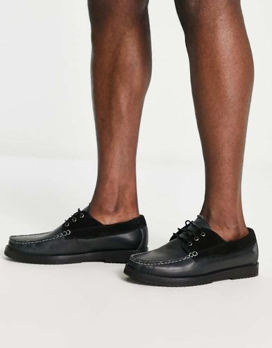 Scarpe da barca in camoscio nero con suola spessa - Original Penguin - Modalova
