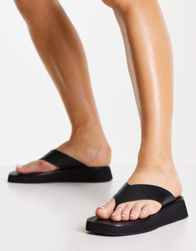 Sandali infradito flatform in pelle nera-Nero - Other Stories - Modalova