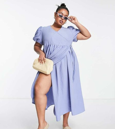 Lola May Plus - Vestito a portafoglio blu - Lola May Curve - Modalova