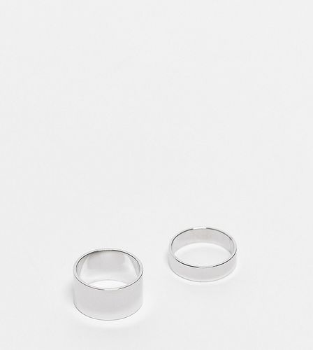 Confezione da 2 anelli a fascia in acciaio inossidabile-Argento - LOST SOULS - Modalova