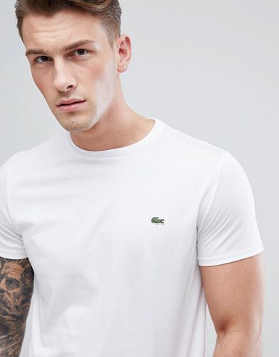 T-shirt in cotone Pima bianco con logo - Lacoste - Modalova