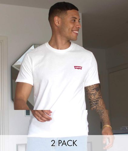 Confezione da 2 T-shirt girocollo con logo batwing bianco e grigio mélange-Multicolore - Levi's - Modalova