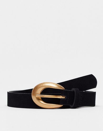 Cintura nera con fibbia oro-Nero - Mango - Modalova