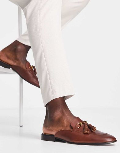 Made In Portugal - Mocassini stile sabot in pelle marrone con morsetto e nappe - Noak - Modalova