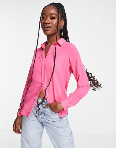 Camicia con bottoni rosa acceso - New Look - Modalova