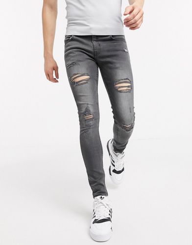 Jeans super skinny strappati grigi - New Look - Modalova