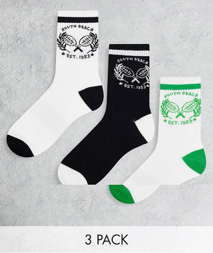 Confezione da 3 paia di calzini sportivi multicolore unisex - South Beach - Modalova