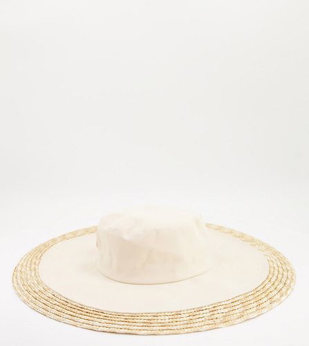 Cappello di paglia e tela naturale - South Beach - Modalova