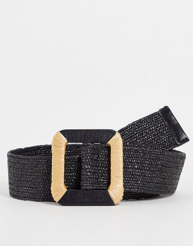Cintura nera con fibbia quadrata-Nero - SVNX - Modalova