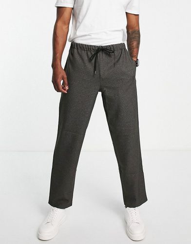 Rudie - Pantaloni da abito oversize grigi con motivo pied de poule e vita elasticizzata - Bando - Modalova
