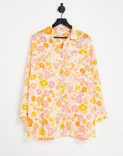 Camicia da spiaggia a fiori stile anni '70 - Topshop - Modalova