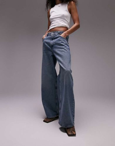 Jeans boyfriend a vita bassa grigio verde-Multicolore - Topshop - Modalova