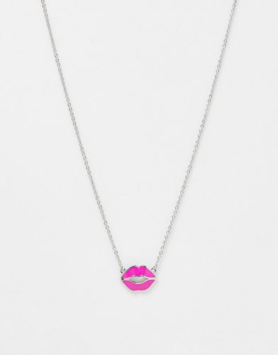 Emani Kiss Kiss - Collana argento con pendente smaltato rosa - Ted Baker - Modalova