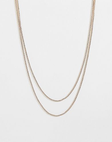 Collana oro multifilo con cristalli - True Decadence - Modalova