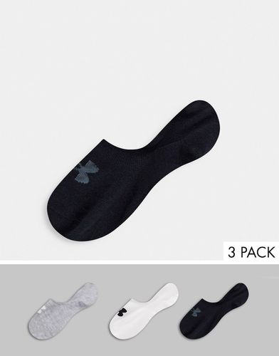 Confezione da 3 calzini sportivi bassi color nero, bianco e grigio - Under Armour - Modalova
