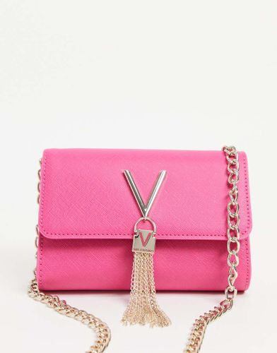 Divina - Borsa a tracolla con patta e dettaglio con nappa rossa-Rosso - Valentino Bags - Modalova