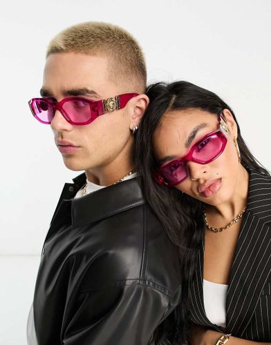 Occhiali da sole rettangolari rosa - Versace - Modalova