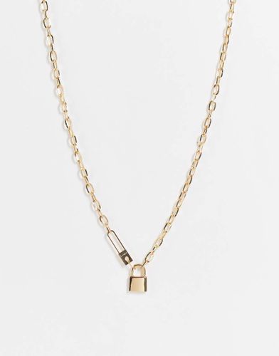 Collana con lucchetto color oro - Vintage Supply - Modalova