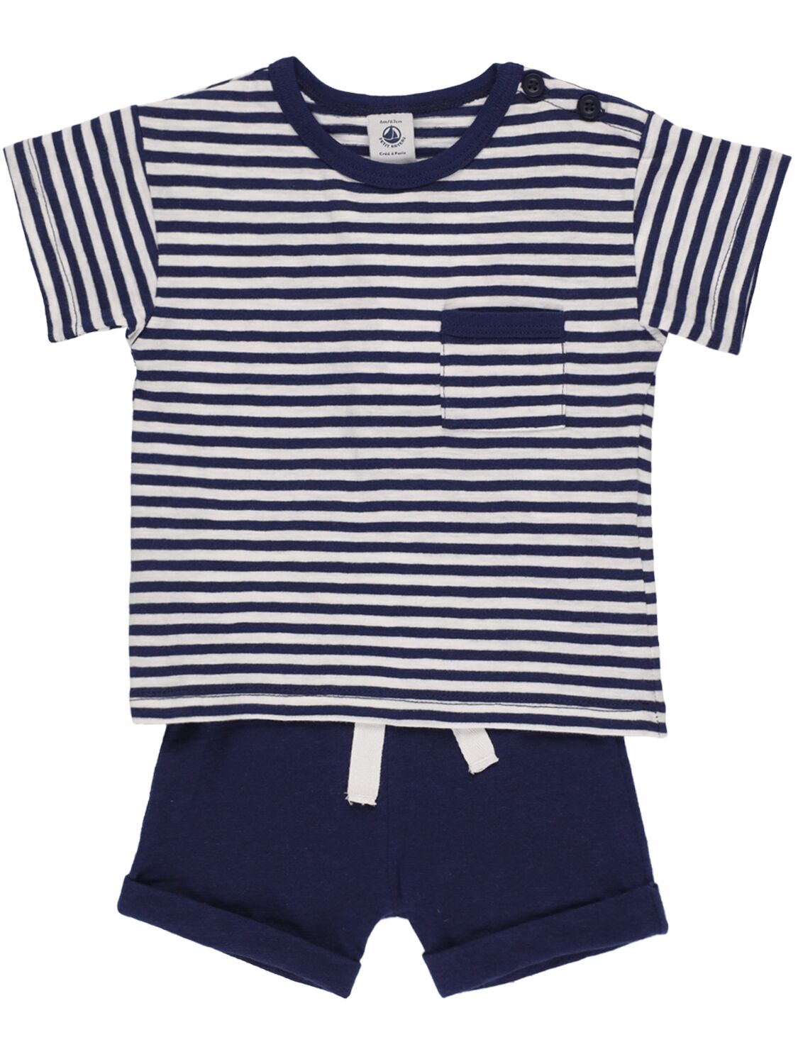 Stripes Cotton T-shirt & Shorts - PETIT BATEAU - Modalova