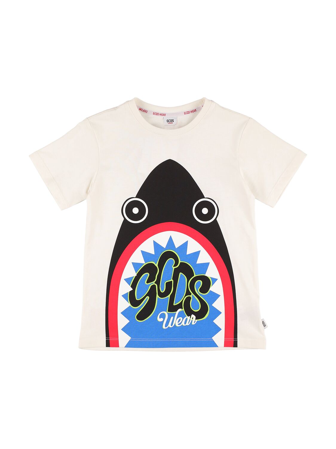 Shark Print Cotton Jersey S/s T-shirt - GCDS - Modalova