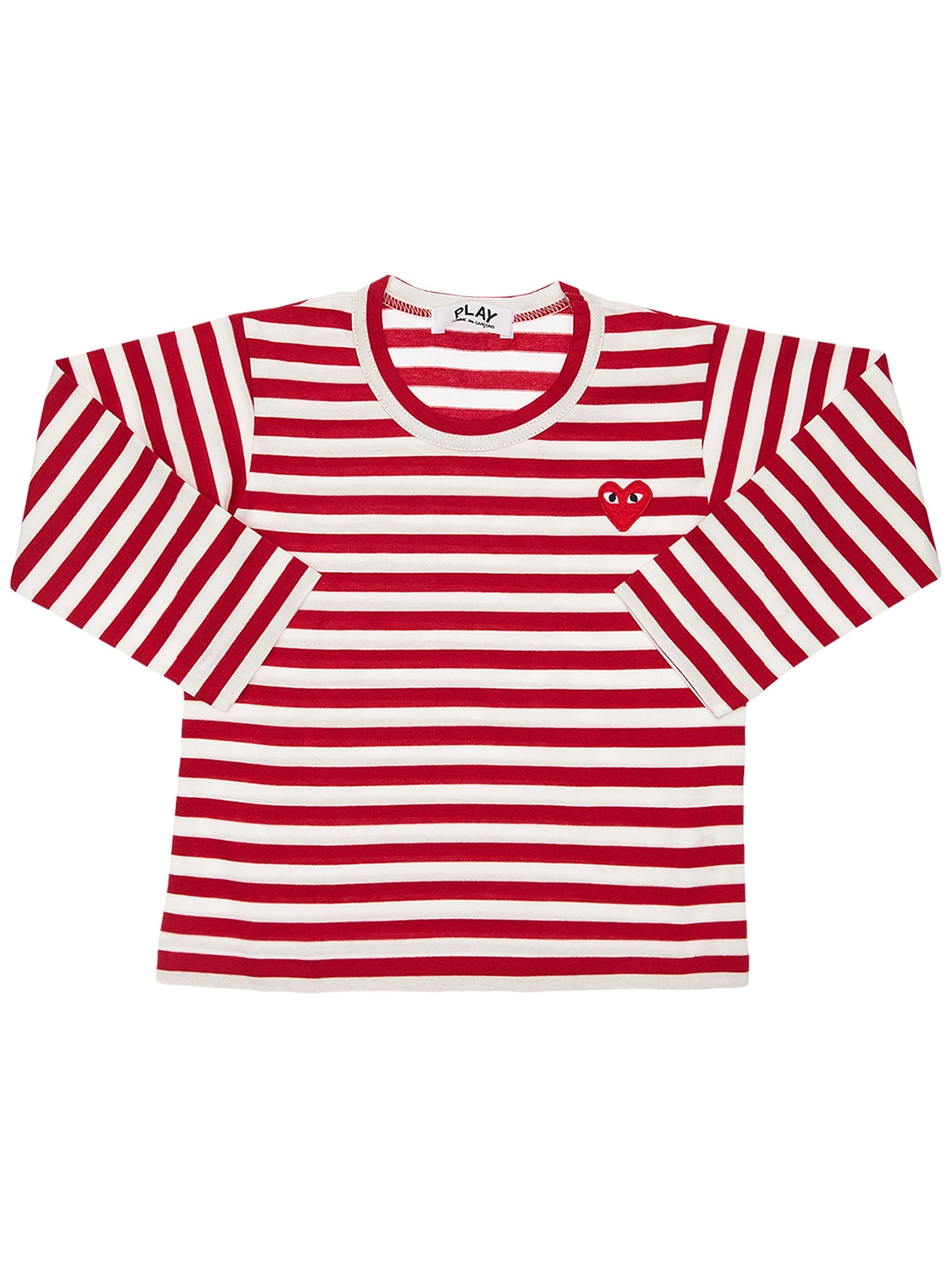Striped Jersey T-shirt W/ Logo Patch - COMME DES GARÇONS PLAY - Modalova