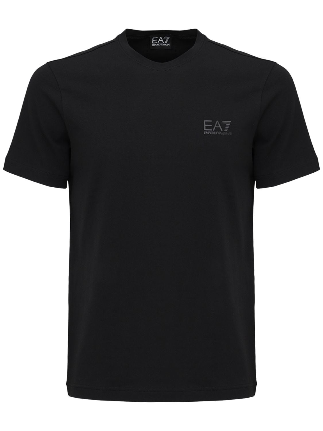 T-shirt In Jersey Di Cotone Con Logo - EA7 EMPORIO ARMANI - Modalova