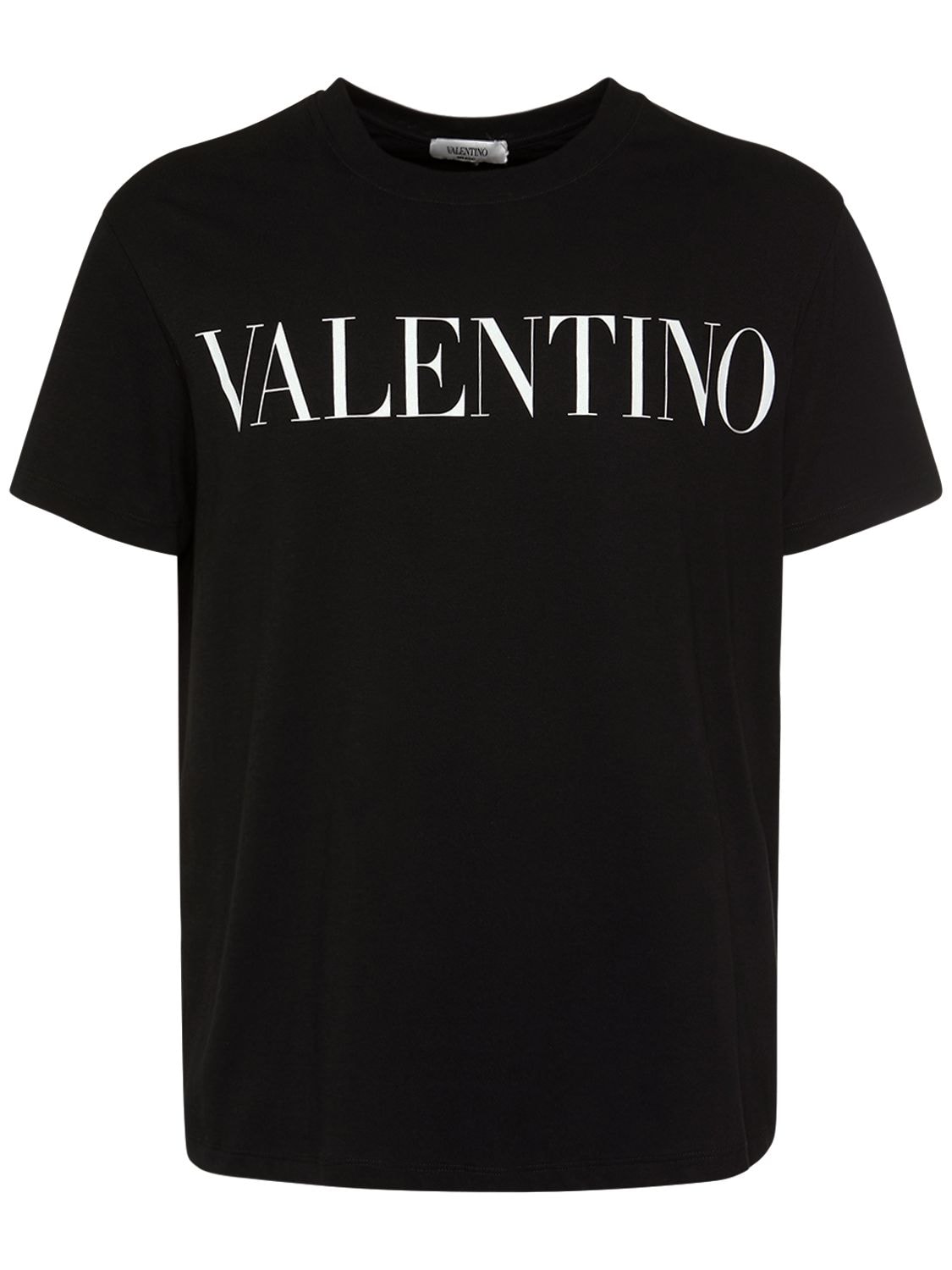 T-shirt In Jersey Di Cotone Con Logo - VALENTINO - Modalova