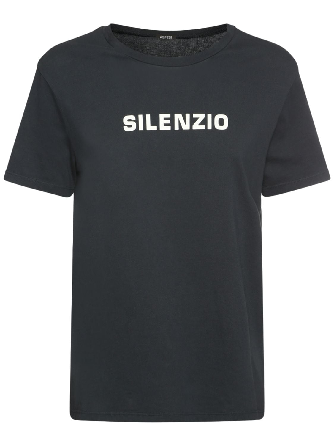 T-shirt Silenzio In Jersey Di Cotone Con Stampa - ASPESI - Modalova