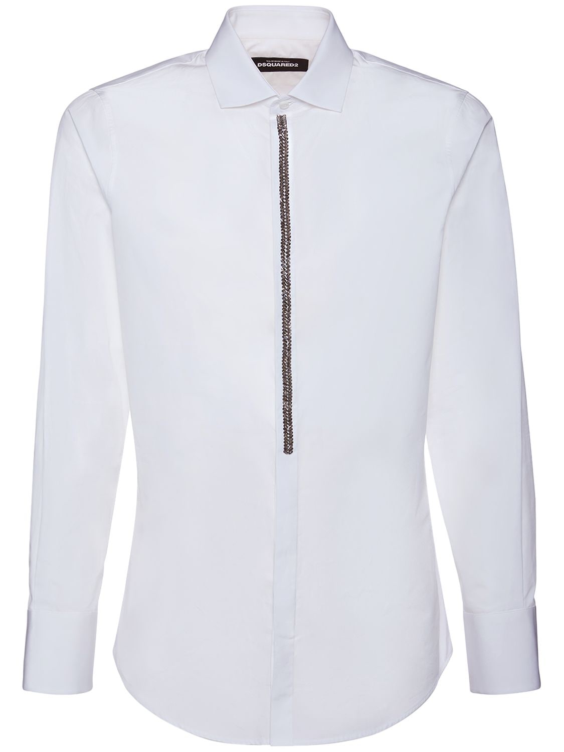 Camicia Slim Fit In Popeline Di Cotone - DSQUARED2 - Modalova