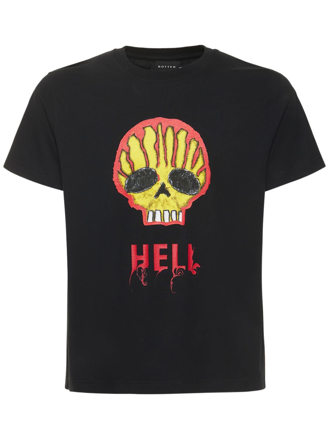 T-shirt Hell Skull In Jersey Di Cotone Con Stampa - BOTTER - Modalova