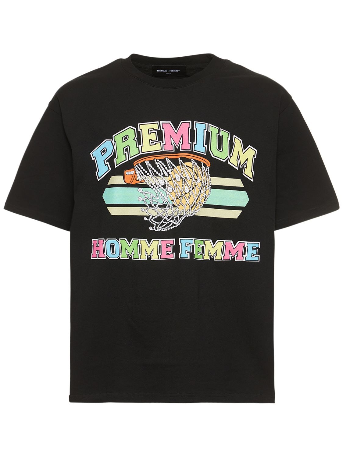 T-shirt In Jersey Di Cotone Con Stampa - HOMME + FEMME LA - Modalova