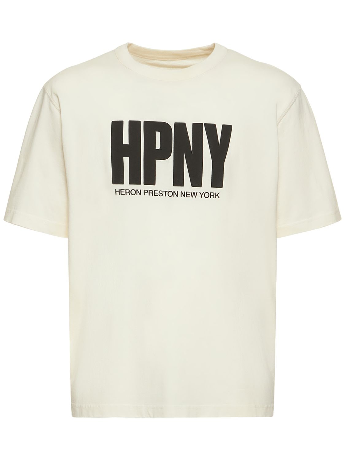 T-shirt Hpny In Jersey Di Cotone Con Stampa - HERON PRESTON - Modalova