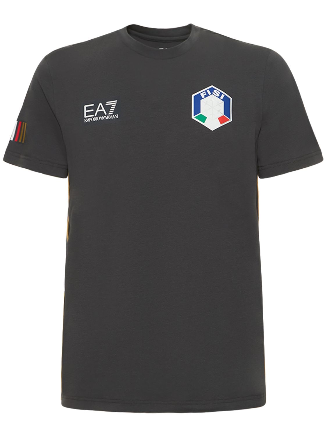 T-shirt Fisi In Jersey Di Cotone Stretch - EA7 EMPORIO ARMANI - Modalova