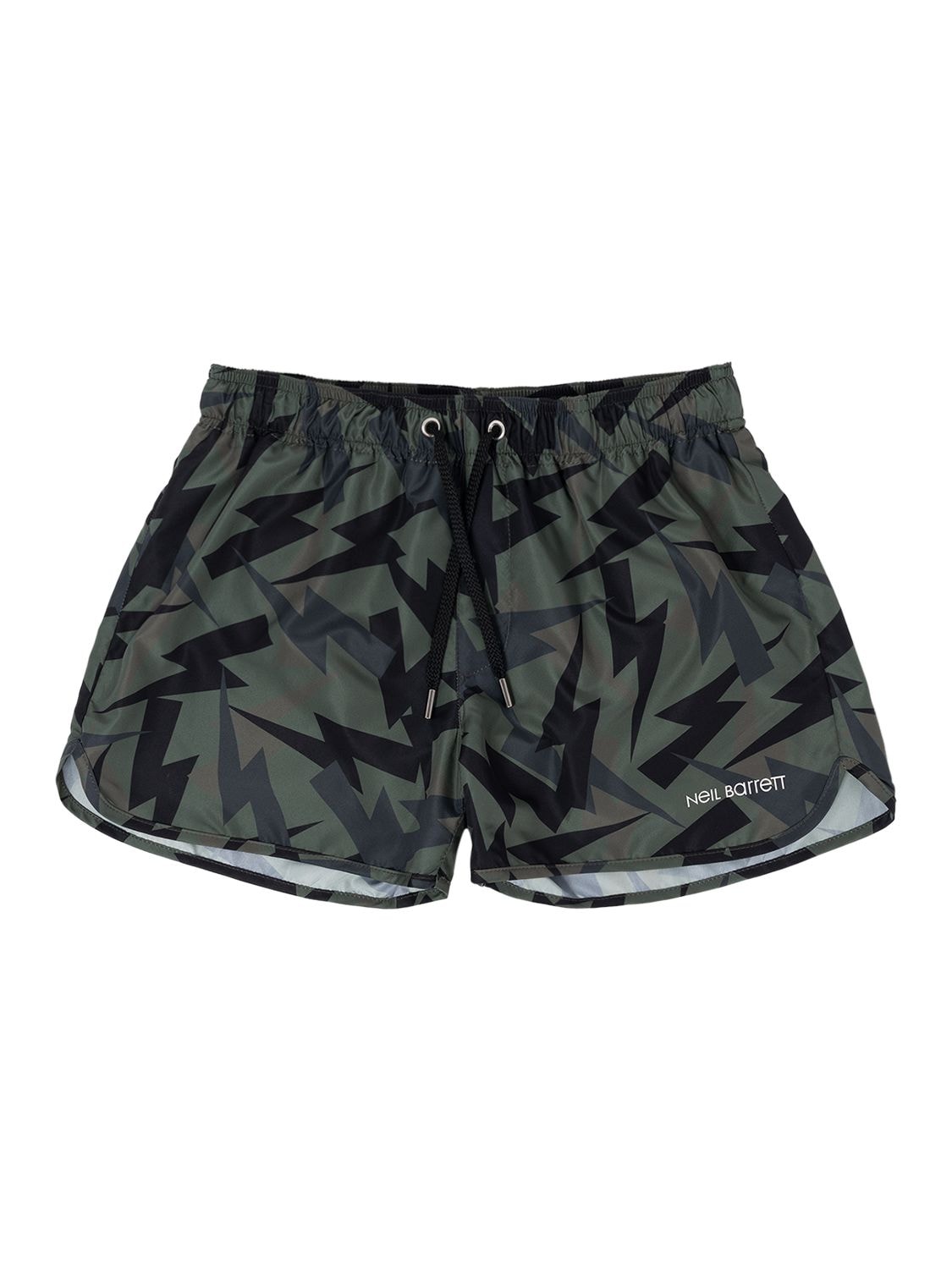 Camouflage Print Nylon Swim Shorts - NEIL BARRETT - Modalova