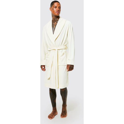 Vestaglia in fleece morbida a righe con colletto stile scialle - boohoo - Modalova