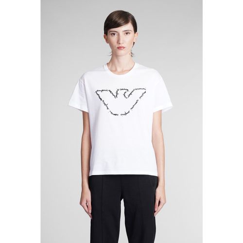 T-Shirt in Cotone Bianco - Emporio Armani - Modalova