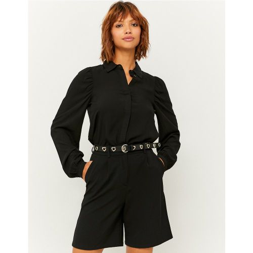 Camicia Larga Con Bottoni Nera - Tw - Modalova