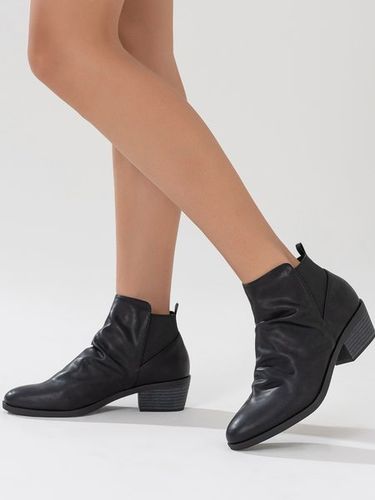 Vintage morbido Suola Comfort Punta a Punta Tacco Grosso Stivaletti Chelsea Stivali - JustFashionNow - Modalova