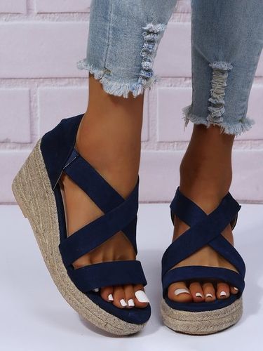 Taglia grande Mocassini Tacco a Zeppa Sandali con tacco espadrille - Noracora - Modalova
