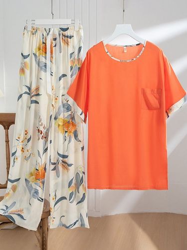 Floreale Maniche Corte I pantaloni Pigiama Casuale Abbigliamento da casa Impostare - JustFashionNow - Modalova