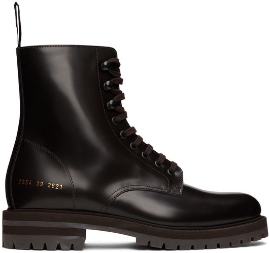 Brown Leather Combat Boots - Common Projects - Modalova