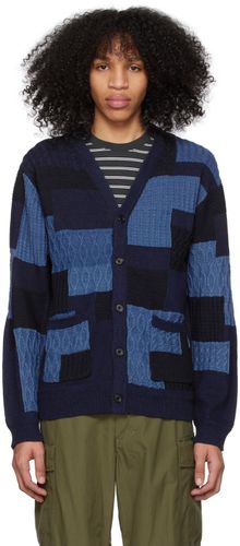 BEAMS PLUS Blue Patchwork Cardigan - BEAMS PLUS - Modalova