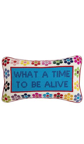 What A Time Needlepoint Pillow in - Furbish Studio - Modalova