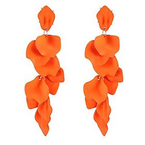 Long acrylic petal drop dangle earrings bohemian resin flower statement earrings for women girls valentine's day gifts - Ador IT - Modalova