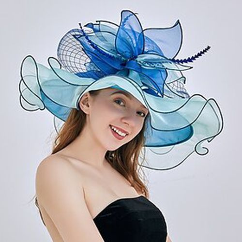 Women's Elegant Luxurious Party Wedding Special Occasion Party Hat Solid Color Flower Black Blue Hat Portable Sun Protection Breathable / Casual / Pink / Fall - Ador IT - Modalova
